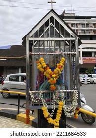 Margao, Goa, India - October 9, 2022: Busy Street Perspective In Margao Town, The Administrative Capital Of South Goa District (taluka).