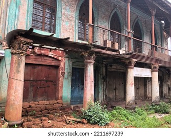 Margao, Goa, India - October 9, 2022: Rare Indo-Portuguese Heritage Building, Over 100 Years Old, Featuring Vintage Architecture, Located In Margao Town, Administrative Capital Of South Goa District.