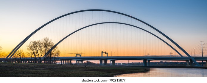 Margaret McDermott Bridge In Dallas, Texas At Sunrise