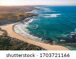 Margaret River River mouth beach from a drone