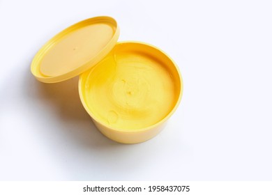 Margarine Cheese Butter On White Background.