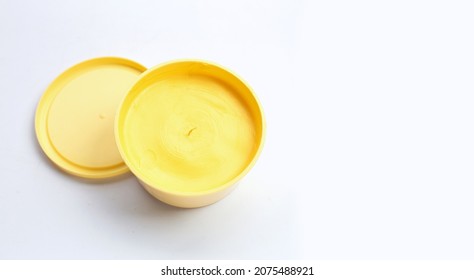 Margarine Cheese Butter On White Background.