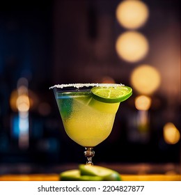 Margarita Cocktail. Glossy Photograph. High End. Studio. Bar Backdrop.