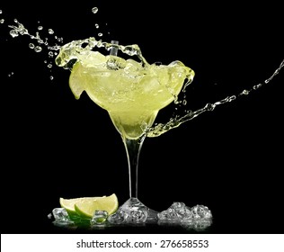 Margarita Cocktail Splash With Drops