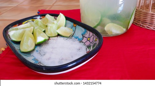 A Margarita Pitcher And A Salt And Lime Dish. Delicious!