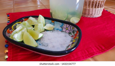 A Margarita Pitcher And A Salt And Lime Dish. Delicious!