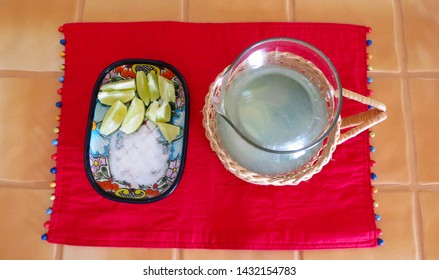 A Margarita Pitcher And A Salt And Lime Dish. Delicious!