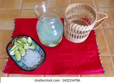 A Margarita Pitcher And A Salt And Lime Dish. Delicious!