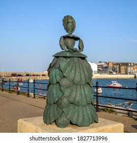 Margate / UK - 21 September 2020: Margate Harbour Arm statue, Thanet, Kent