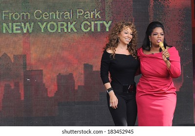 Mariah Carey, Oprah Winfrey At Talk Show Appearance For The Oprah Winfrey Show Fridays Live From New York, Rumsey Playfield In Central Park, New York September 18, 2009