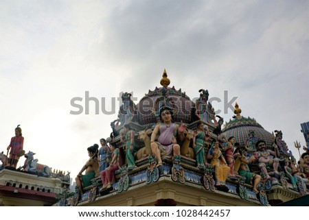 Mariamman hindu temple in China town in Singapore