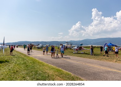 MARIBOR, SLOVENIA - August 15, 2021: Aeros - People Crowd At Airshow During Covid 19 Restrictions