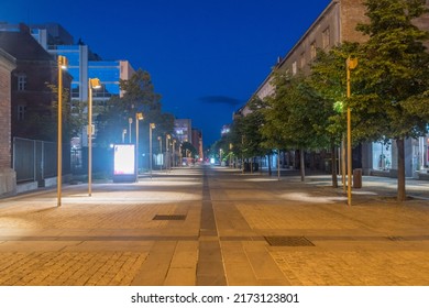 Maribor, Slovenia - June 2, 2022: Pedestrian Street In Old Town Of Maribor At Night.