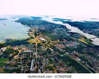 Mariehamn, Finland -  July 14th 2018 Downtown Mariehamn