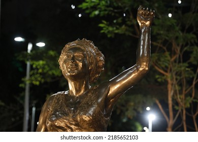 Marielle Franco Statue In Tribute To Murdered Councilwoman. Homage To Black Woman, Political Crime Victim. Lesbian, Afro Descendant,  LGBT And Human Rights Activist - Rio De Janeiro, Brazil 07.27.2022