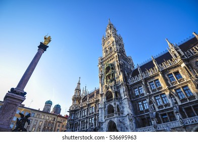 Marienplatz Square In Munich Germany