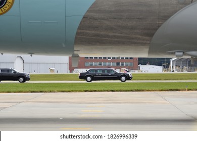 MARIETTA, GA- SEPTEMBER 25, 2020: President Donald Trump Is Traveling In 