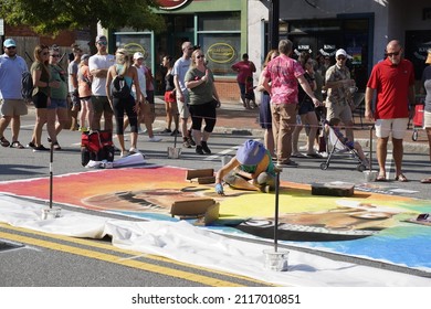 Marietta, GA, USA, Chalktoberfest From 9 To 10 October, 2021. It Is An Exciting Combination Of Annual Chalk Art Festival With Craft Beer Festival. The Event Is Held At Historic Marietta Square