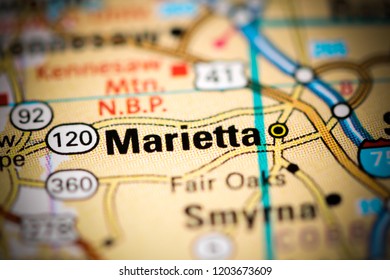 Marietta. Georgia. USA On A Map