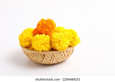 Marigold Flower For Dasara Festival, Indian Festival Flower Decoration.