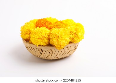 Marigold Flower For Dasara Festival, Indian Festival Flower Decoration.