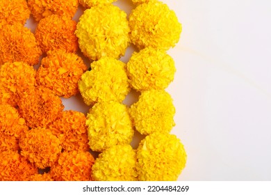 Marigold Flower For Dasara Festival, Indian Festival Flower Decoration.