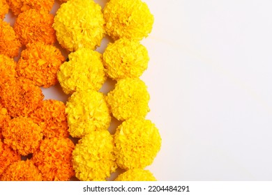 Marigold Flower For Dasara Festival, Indian Festival Flower Decoration.