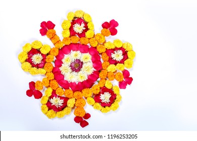 Marigold Flower Rangoli Design Diwali Festival Stock Photo 1196253205 ...