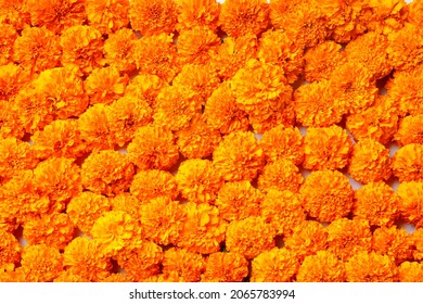 Marigold Flower Rangoli Design For Diwali Festival , Indian Festival Flower Decoration