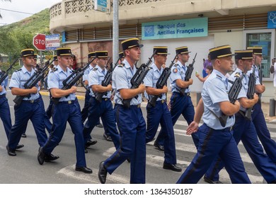 Marigot, Saint-Martin, France - July 14, 2013: French Police Officers Taking Part In The Parade On The 14th Of July, The French National Holiday In Marigot, Saint Martin.