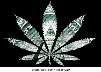 Marijuana Cannabis Leaf, Money 