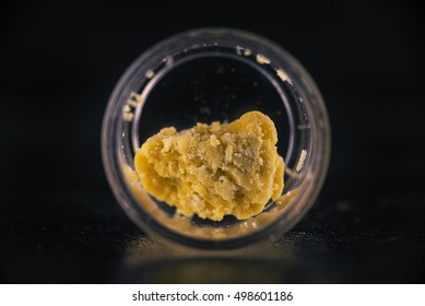 Marijuana Extraction Concentrate Aka Wax Crumble Isolated On Black Background 