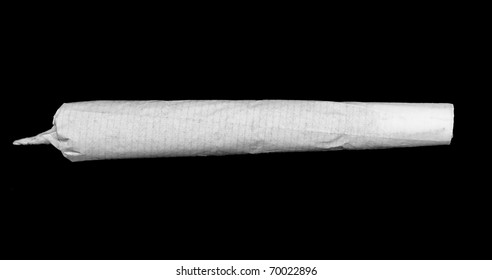 Marijuana Joint Isolated On Black Background