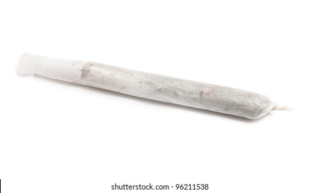 Marijuana joint isolated on white background.