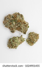 Marijuana Nugget Also Referred To As Pot And Weed Against A White Background