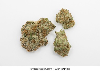 Marijuana Nugget Also Referred To As Pot And Weed Against A White Background