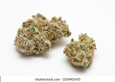 Marijuana Nugget Also Referred To As Pot And Weed Against A White Background