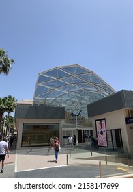 Marina Banus shopping centre main entrance in Puerto Banus, Marbella, Spain. 14th May 2022