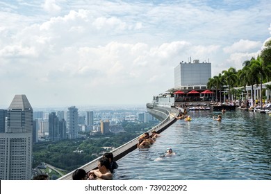 Marina Bay Sands Pool In Singapore. 05/07/2016