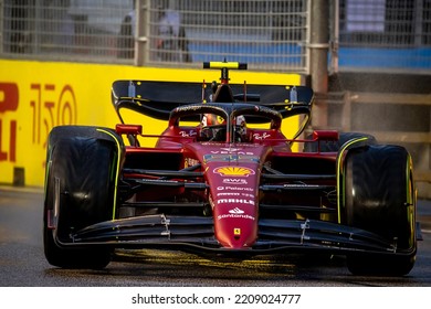 MARINA BAY, SINGAPORE - October 30, 2022: Carlos Sainz Jr, From Spain Competes For Scuderia Ferrari. Qualifying, Round 17 Of The 2022 F1 Championship.