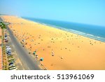 Marina beach in Chennai City, India. It is one of the popular tourist attraction in Chennai. It is longest urban natural beach in India, situated along the coast of Bay of Bengal.