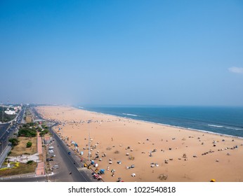 Marina Beach In Chennai City, India.