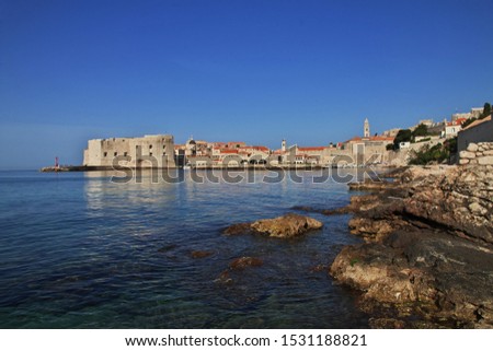 The marina in Dubrovnik city on Adriatic sea, Croatia