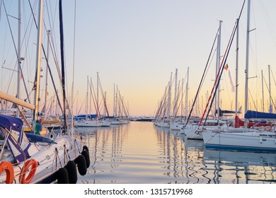 Marina harbour with beautiful white yachts in Athens, Greece. - Powered by Shutterstock