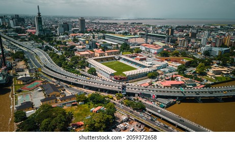 Marina, Lagos Island, Lagos - Nigeria - October 5 2021: Cityscape Of Marina Inward Bonny Camp.