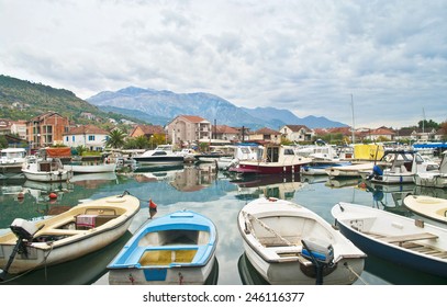 Marina In Tivat On Cloudy Day, Montenegro