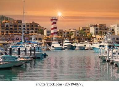 Marina And Yacht Club Area In Cabo San Lucas, Los Cabos, A Departure Point For Cruises, Marlin Fishing And Lancha Boats To El Arco Arch And Beaches.