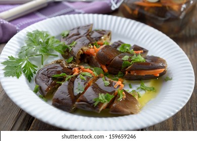 Marinated Eggplant Stuffed With Carrot