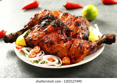 Marinated and grilled chicken with exotic spices and herbs,