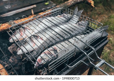 Marinated Seabass Carcasses On The Grill - BBQ Fish With Less Fat